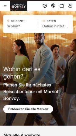 Vorschau der mobilen Webseite www.marriott.de, Marriott Hotelgruppe