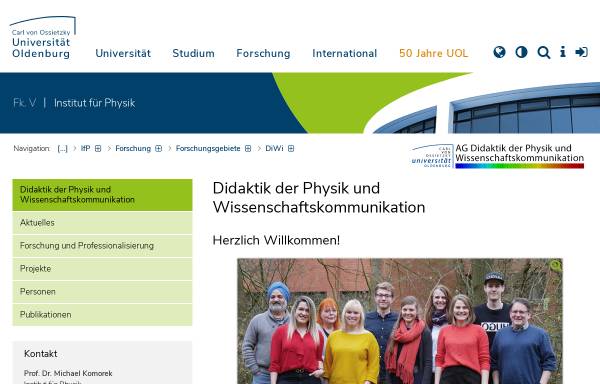 Vorschau von www.uni-oldenburg.de, Didaktik und Geschichte der Physik