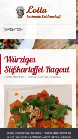 Vorschau der mobilen Webseite www.digilotta.de, Lotta - kochende Leidenschaft