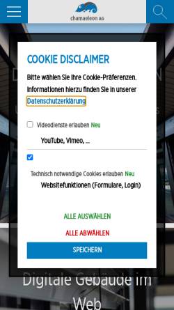 Vorschau der mobilen Webseite chamaeleon.de, Chamaeleon AG