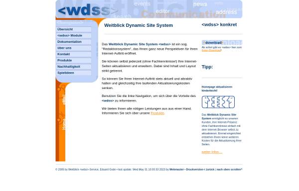 Vorschau von www.wdss.de, Weitblick Dynamic Site System