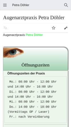 Vorschau der mobilen Webseite www.petra-doehler.de, Augenarztpraxis Petra Döhler