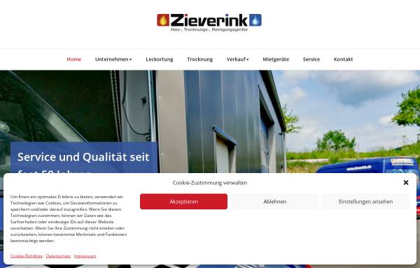 Vorschau von www.zieverink.de, Zieverink- Heiz-, Trocknungs- und Reinigungsgeräte