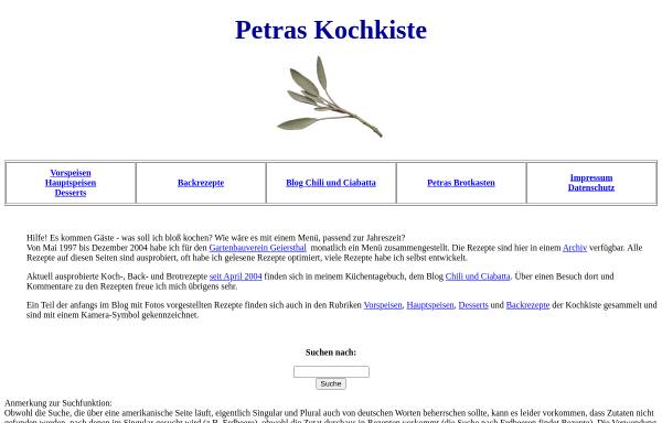 Vorschau von www.kochkiste.de, Petras Kochkiste