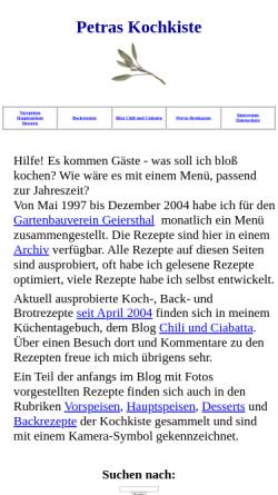 Vorschau der mobilen Webseite www.kochkiste.de, Petras Kochkiste