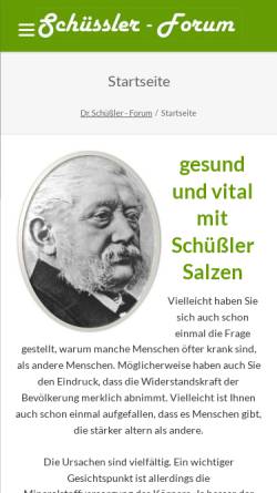 Vorschau der mobilen Webseite www.schuessler-forum.de, Dr. Schüßler Forum