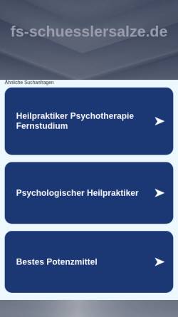 Vorschau der mobilen Webseite www.fs-schuesslersalze.de, Schüßlersalze einfach erklärt
