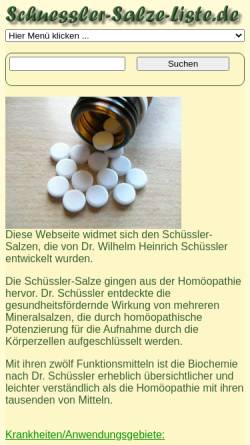 Vorschau der mobilen Webseite schuessler-salze-liste.de, Schüssler-Salze Liste