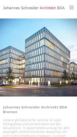 Vorschau der mobilen Webseite www.bremen-architekten.de, Johannes Schneider Architekt