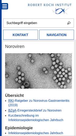 Vorschau der mobilen Webseite www.rki.de, RKI: Noroviren