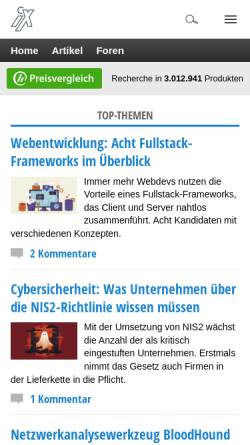 Vorschau der mobilen Webseite www.heise.de, iX