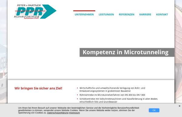 Vorschau von www.ppr-rohrvortrieb.de, Peter & Partner Spezialtiefbau GmbH