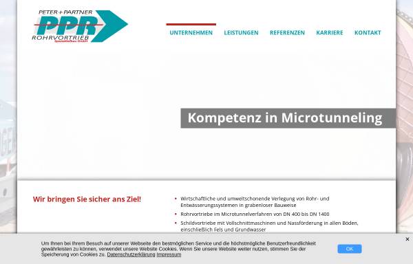 Vorschau von www.ppr-rohrvortrieb.de, Peter & Partner Spezialtiefbau GmbH