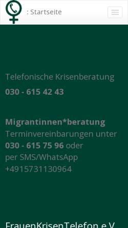 Vorschau der mobilen Webseite www.frauenkrisentelefon.de, Frauenkrisentelefon