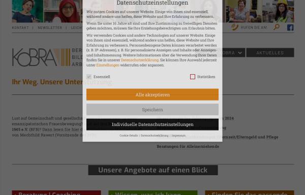Vorschau von www.kobra-berlin.de, Kobra - Gleichstellung und Berufs- und Personalentwicklung
