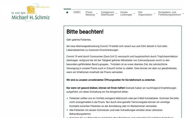 Vorschau von www.zahnarztpraxis-dr-schmiz.de, Dr. med. dent. Michael Schmiz