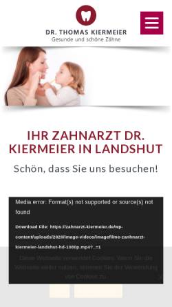 Vorschau der mobilen Webseite zahnarzt-kiermeier.de, Dr. med. dent. Thomas Kiermeier