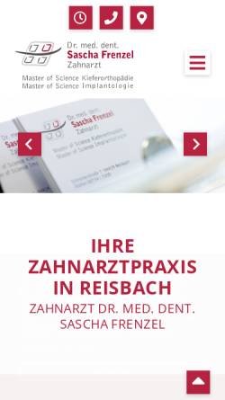 Vorschau der mobilen Webseite www.praxis-dr-frenzel.de, Dr. Sascha Frenzel und Traudl Frenzel Zahnärzte