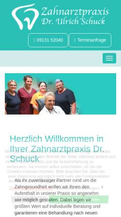 Vorschau der mobilen Webseite www.zahnarzt-dr-schuck.de, Dr. Ulrich Schuck