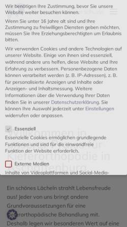Vorschau der mobilen Webseite kfo-am-schloss.de, Dr. Wolfgang Lenz Kieferorthopäde