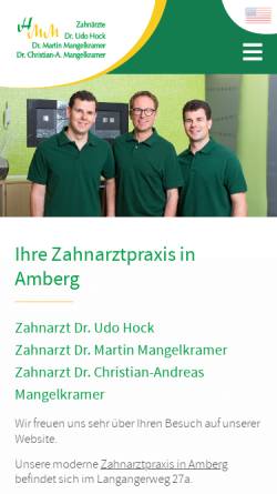 Vorschau der mobilen Webseite www.zahnaerzte-hock-mangelkramer.de, Dres. Hock und Mangelkramer