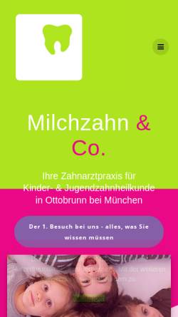 Vorschau der mobilen Webseite milchzahn-co.de, Kinderzahnarztpraxis Dr. Marisa Grötsch