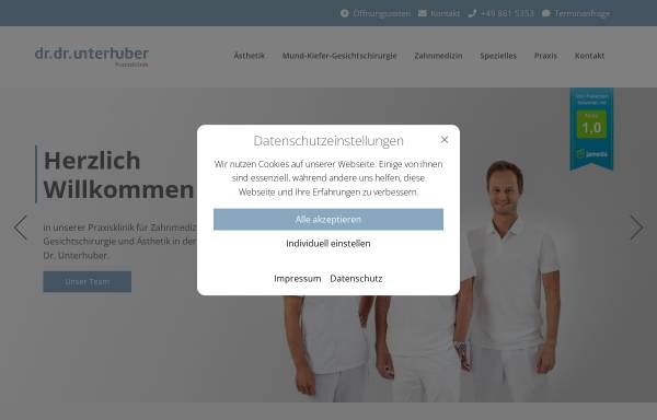 Vorschau von www.dr-unterhuber.de, Praxis Dr. med. Erich Unterhuber