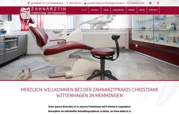 Vorschau von www.zahnarztpraxis-wittenhagen.de, Zahnarztpraxis Christiane Wittenhagen-Elsinger