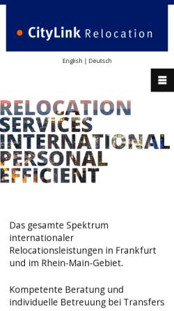 Vorschau der mobilen Webseite www.clr.de, CityLink Relocation GbR
