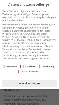 Vorschau der mobilen Webseite www.moco-shredder.de, MOCO - Maschinen- und Apparatebau GmbH