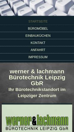 Vorschau der mobilen Webseite www.buerotechnik-leipzig.de, Werner & Lachmann Bürotechnik Leipzig GbR