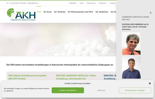 Vorschau von www.aekh.at, Ärztegesellschaft für Klassische Homöopathie