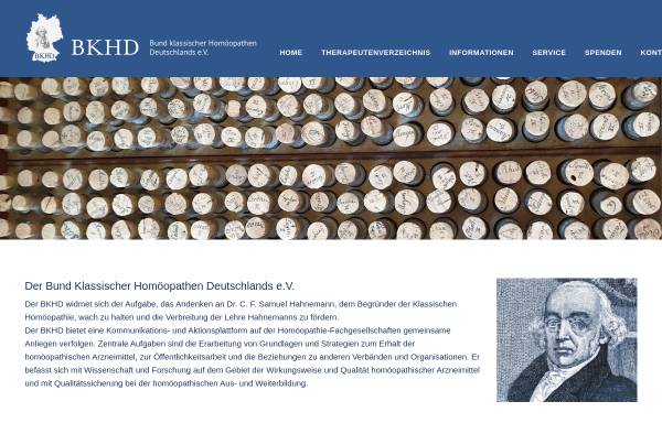 Vorschau von www.bkhd.de, BKHD - Bund Klassischer Homöopathen Deutschlands