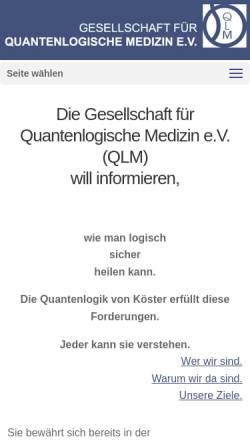 Vorschau der mobilen Webseite www.qlm-online.de, QLM - Gesellschaft für Quantenlogische Homöopathische Medizin e.V.