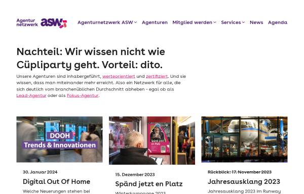 Vorschau von www.asw.ch, Allianz Schweizer Werbeagenturen (ASW)