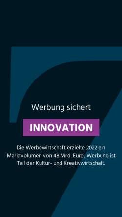 Vorschau der mobilen Webseite zaw.de, Zentralverband der deutschen Werbewirtschaft e.V. (ZAW)