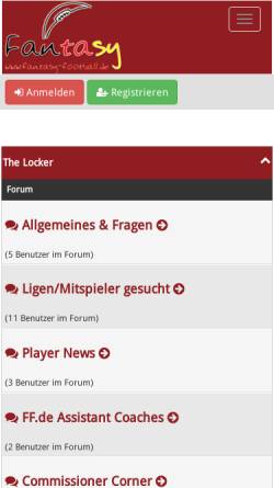 Vorschau der mobilen Webseite www.fantasy-football.de, Fantasy Football