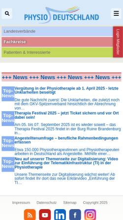 Vorschau der mobilen Webseite nv.physio-deutschland.de, ZVK Nordverbund - Deutscher Verband für Physiotherapie