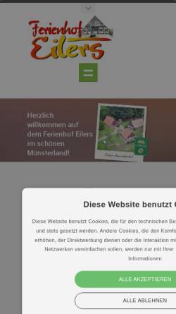 Vorschau der mobilen Webseite www.ferienhof-eilers.de, Ferienhof Eilers