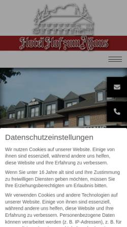 Vorschau der mobilen Webseite www.hofzumahaus.de, Hotel Hof zum Ahaus