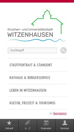 Vorschau der mobilen Webseite www.witzenhausen.de, Stadt Witzenhausen