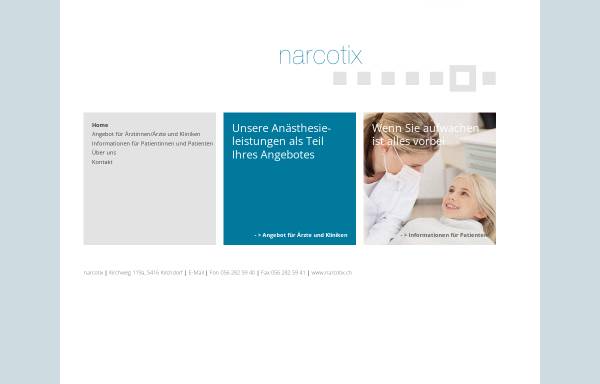 Vorschau von www.narcotix.ch, Mobile Praxis für ambulante Anästhesie