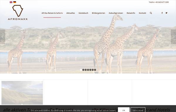 Vorschau von www.afromaxx.com, Kilimanjarobesteigung, Safaris und Zanzibar