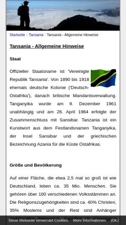 Vorschau der mobilen Webseite www.thomasrichter.de, Tansania - Kilimanjaro [Thomas Richter]