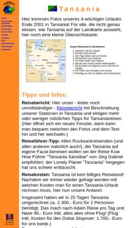 Vorschau der mobilen Webseite www.traumtrips.de, Traumtrips - Tansania [Mario Reindl]