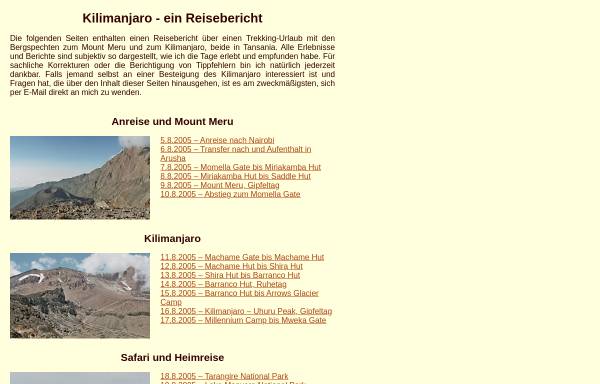 Vorschau von www.froehlich.priv.at, Trekking-Urlaub Kilimanjaro [Stefan Fröhlich]