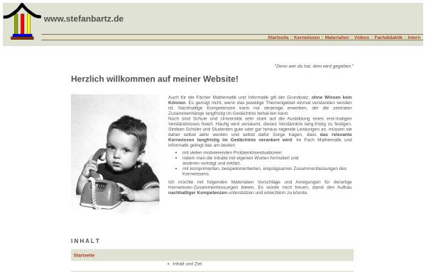 Vorschau von www.stefanbartz.de, Grundwissen Schulmathematik Sek I und II