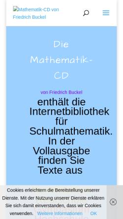 Vorschau der mobilen Webseite mathe-cd.de, Internetbibliothek für Schulmathematik