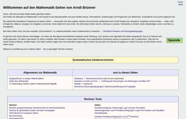 Mathematik-Seiten von Arndt Brünner
