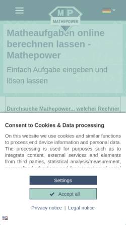 Vorschau der mobilen Webseite www.mathepower.com, Mathepower